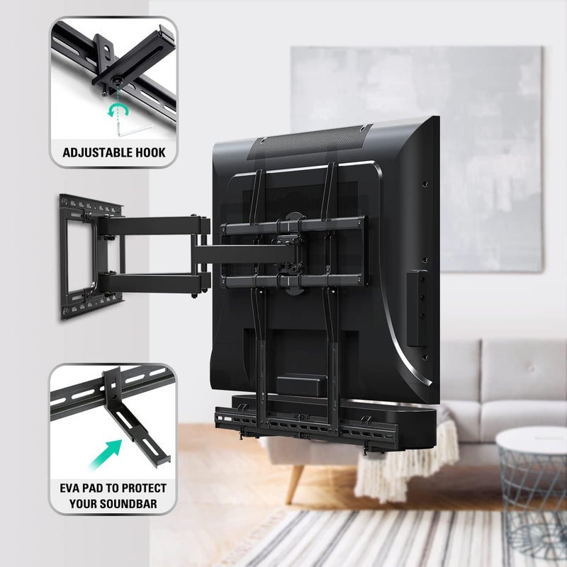 Mounting Dream Soundbar Mount Sound Bar TV Bracket with Holes/Without Holes, Non-Slip Base Holder Extends 3.4" to 6.1", Up to 20 LBS, Safe and Easy to Install MD5425 - Image 4